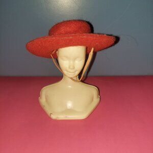 Vintage Barbie United Colors of Benetton Red Felt Hat